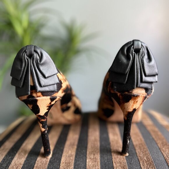 Louise et Cie Cow Hair Leather Heel Bow Size 10 - Picture 4 of 9